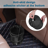 Car Trash Can, 2 Packs Mini Collapsible Pop-up Car Garbage Can, Waterproof Hanging Car Trash Bag with Velcro, Car Trash Bin, Black - Side View