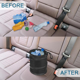 Car Trash Can, 2 Packs Mini Collapsible Pop-up Car Garbage Can, Waterproof Hanging Car Trash Bag with Velcro, Car Trash Bin, Black - Rear View