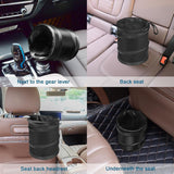 Car Trash Can, 2 Packs Mini Collapsible Pop-up Car Garbage Can, Waterproof Hanging Car Trash Bag with Velcro, Car Trash Bin, Black - Close-Up Angle
