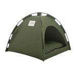 Green Premium Portable Pet Tent Bed with Cooling Mat, Breathable Foldable Indoor Outdoor Dog Cat House Summer Shelter, Size S
