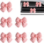 6 pcs Pink Bow Car Air Vent Clips Coquette Cute Girly Car Decor Accessories Interior Aesthetic Decorations Charm Stuff for Women Girl