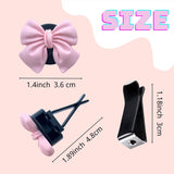 6 pcs Pink Bow Car Air Vent Clips Coquette Cute Girly Car Decor Accessories Interior Aesthetic Decorations Charm Stuff for Women Girl - Side View