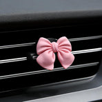6 pcs Pink Bow Car Air Vent Clips Coquette Cute Girly Car Decor Accessories Interior Aesthetic Decorations Charm Stuff for Women Girl