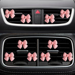 6 pcs Pink Bow Car Air Vent Clips Coquette Cute Girly Car Decor Accessories Interior Aesthetic Decorations Charm Stuff for Women Girl
