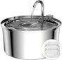 Cat Water Fountain, 3.2L Stainless Steel Pet Water Fountain with Filters, Quiet Automatic Cat Water Dispenser Water Bowl, Includes 4 Replacement Filters for Cats & Dogs