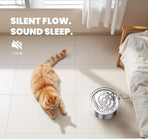 Cat Water Fountain, 3.2L Stainless Steel Pet Water Fountain with Filters, Quiet Automatic Cat Water Dispenser Water Bowl, Includes 4 Replacement Filters for Cats & Dogs
