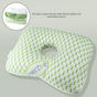 Green Ergonomic Ear Pillow with Hole for Side Sleepers, Ear Pain Relief Cushion, Washable Cover for Piercing & CNH