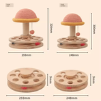 Large Pink Interactive Cat Scratching Post with Ball Track, Fun Mushroom‑Shaped Cat Toy for Playing, Scratching & Entertainment