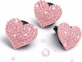 6 pcs Pink Heart Car Air Vent Clips Coquette Cute Girly Car Decor Accessories Interior Aesthetic Decorations Charm Stuff for Women Girl - Top-Down View