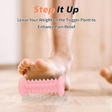 Plantar Fasciitis Relief,Foot Roller,Foot Massager Roller for Deep Tissue Muscle Massage,Portable Reflexology Tool-Pink - Rear View