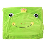 2-in-1 Foldable Kids Cartoon Sofa, Frog Shaped Plush Toddler Couch, Convertible Sofa to Lounger for Bedroom Playroom