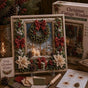Christmas Wreath 3D Fabric Poke Art Kit, 20 x 20cm No Sew DIY Handcraft Set, Pre-Cut Fabric & Punch Tools Included, Xmas Decor & Gift Making Activity