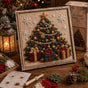 Christmas Tree Gift 3D Fabric Poke Art Kit, 20 x 20cm No Sew DIY Handcraft Set, Pre-Cut Fabric & Punch Tools Included, Xmas Decor & Gift Making Activity