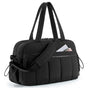 Puffer Duffle Bag with Wet Compartment, Compact Weekender Sports Travel Bag for Men & Women, 40x20x28cm, Black