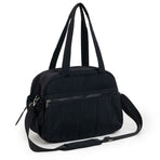 Puffer Duffle Bag with Wet Compartment, Compact Weekender Sports Travel Bag for Men & Women, 40x20x28cm, Black