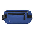 RFID Blocking Slim Anti-theft Waist Bag, Hidden Travel Money Belt for Passport, Documents and Cash, Navy Blue
