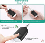 White Rechargeable Personal Alarm Keychain, Self Defence Safety Alarm with LED Flashlight, Portable Emergency Security Siren for Women Kids Elderly