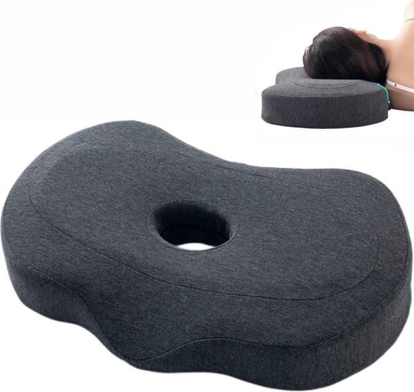 Memory Foam Side Sleeping Pillow with Ear Hole, Ear Pressure Relief Pillow, Ergonomic Contour Pillow for Neck & Head Support, Summer Comfort Ear Pillow
