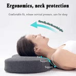 Memory Foam Side Sleeping Pillow with Ear Hole, Ear Pressure Relief Pillow, Ergonomic Contour Pillow for Neck & Head Support, Summer Comfort Ear Pillow