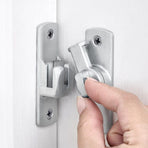 Silver Barn Door Latch, 90/180 Degree Gate Latch, Aluminium Alloy Right Angle Flip Latch Hardware, Sliding Safety Lock for Barn Door, Cabinet & Bathroom
