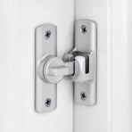Silver Barn Door Latch, 90/180 Degree Gate Latch, Aluminium Alloy Right Angle Flip Latch Hardware, Sliding Safety Lock for Barn Door, Cabinet & Bathroom