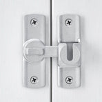 Silver Barn Door Latch, 90/180 Degree Gate Latch, Aluminium Alloy Right Angle Flip Latch Hardware, Sliding Safety Lock for Barn Door, Cabinet & Bathroom