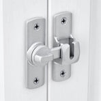 Silver Barn Door Latch, 90/180 Degree Gate Latch, Aluminium Alloy Right Angle Flip Latch Hardware, Sliding Safety Lock for Barn Door, Cabinet & Bathroom