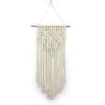Large White Macrame Wall Hanging, Boho Woven Tapestry Wall Art, 16 x 27.6 Inch Bohemian Wall Decor for Living Room & Bedroom