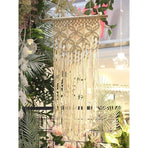 Large White Macrame Wall Hanging, Boho Woven Tapestry Wall Art, 16 x 27.6 Inch Bohemian Wall Decor for Living Room & Bedroom