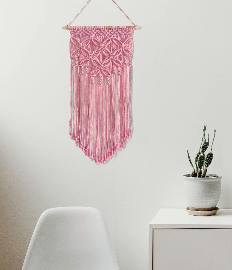 Dark Green Large Macrame Wall Hanging, Boho Woven Tapestry Wall Art, 40 x 70 cm Bohemian Wall Decor for Living Room & Bedroom