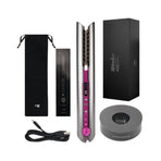 Grey Red Wireless Hair Straightener Curler 2 in 1, Portable Rechargeable Hair Styling Iron with Temperature Control