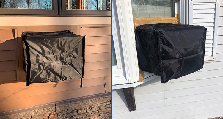 Outdoor Window Air Conditioner Cover, Waterproof Snowproof Dustproof Window AC Unit Protective Cover, 64×53×44cm