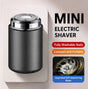 Mini Electric Shaver for Men, Rechargeable Portable Shaver, Metal Grey, Washable Rotary Razor for Travel & Daily Use