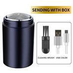 Mini Electric Shaver for Men, Rechargeable Portable Shaver, Metal Grey, Washable Rotary Razor for Travel & Daily Use