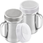 Stainless Steel Powder Shaker with Fine Mesh Lid, Powder Dredger & Toothpick Holder 2 Pack