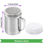 Stainless Steel Powder Shaker with Fine Mesh Lid, Powder Dredger & Toothpick Holder 2 Pack