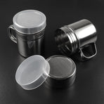 Stainless Steel Powder Shaker with Fine Mesh Lid, Powder Dredger & Toothpick Holder 2 Pack