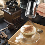 Stainless Steel Powder Shaker with Fine Mesh Lid, Powder Dredger & Toothpick Holder 2 Pack
