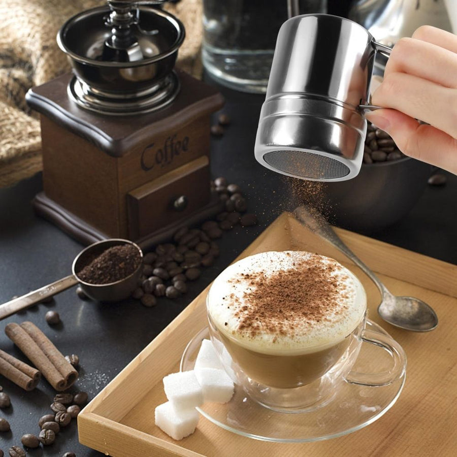 Stainless Steel Powder Shaker with Fine Mesh Lid, Powder Dredger & Toothpick Holder 2 Pack