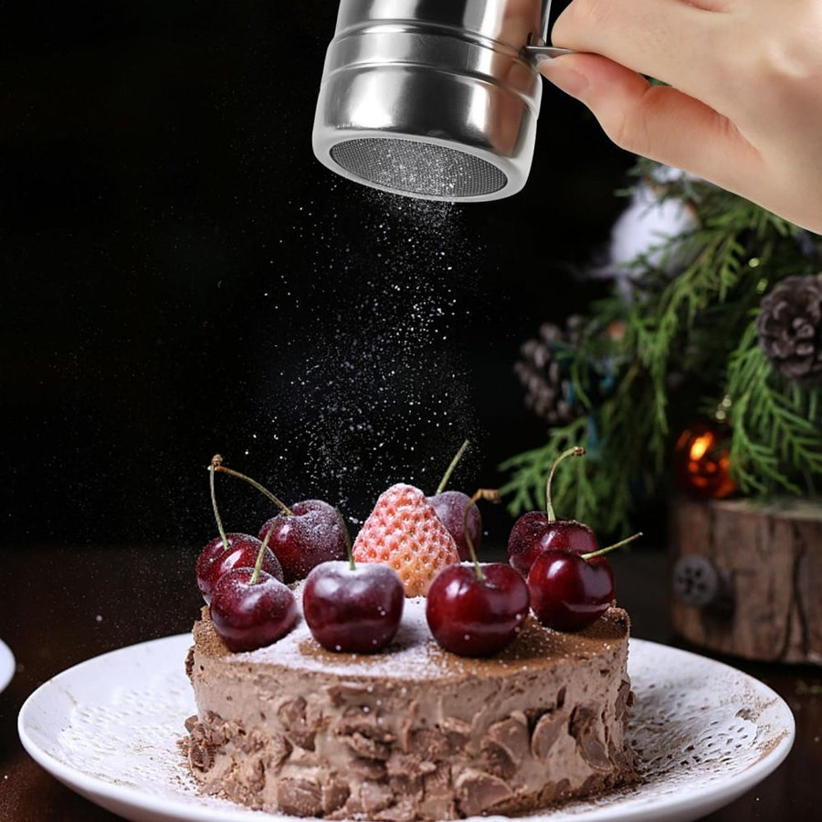 Stainless Steel Powder Shaker with Fine Mesh Lid, Powder Dredger & Toothpick Holder 2 Pack