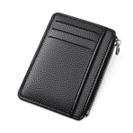 7 Slots + Zipper Compartment Top Grain Leather Card Wallet | Hidden Large Capacity ID License Cash Coin Purse for Aussie Everyday Use