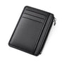 7 Slots + Zipper Compartment Top Grain Leather Card Wallet | Hidden Large Capacity ID License Cash Coin Purse for Aussie Everyday Use