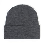 Hat - Knitted hat - Winter hat - Warm hat - Hat with satin lining - warm winter hat - knitted winter hat with fold-over brim - silk lining - soft knitted hat - warm and comfortable - for men and women - grey