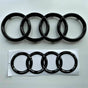 Gloss Black Audi Rings Emblem Set, Front 273mm + Rear 192mm Black Badge Replacement Kit for Audi A1 A3 A4 A5 Models