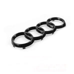 Gloss Black Audi Rings Emblem Set, Front 273mm + Rear 192mm Black Badge Replacement Kit for Audi A1 A3 A4 A5 Models