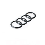 Gloss Black Audi Rings Emblem Set, Front 273mm + Rear 192mm Black Badge Replacement Kit for Audi A1 A3 A4 A5 Models