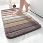 Soft Absorbent Bath Mat Non‑Slip Bathroom Rug Machine Washable 40x60cm Beige Striped
