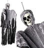 Hanging Skeleton Reaper Ghost Decoration, Reusable Halloween Prop for Haunted House & Party
