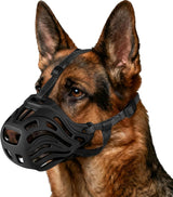 Dog Muzzle, Soft Breathable Dog Muzzles Suitable Dogs, Adjustable Basket Muzzles Prevents Chewing and Biting for Grooming Trimming Training(L)