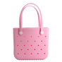Waterproof Hexagon Mesh Beach Bag - Large Capacity Travel Storage Tote for Swimwear Towel Sunglasses - Pink Medium 37x32x13cm